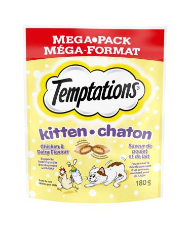 Temptations Kitten Cat Treats Healthy Brain Development Chicken & Dairy Flavour Mega-Pack 180g Pouch (10 Pack)