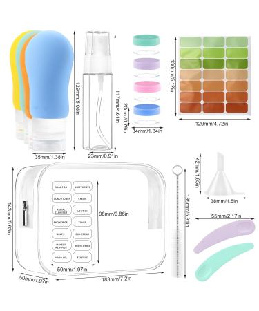 Silicone Travel Bottles Set - 17 Pack Travel Size Containers for Cosmetics - Empty Refillable Travel Bottles - Buy Online on GoSupps.com