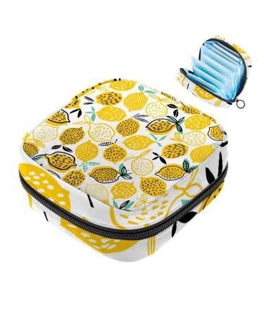 Napkin storage bag with fruit-lemon patterns portable period bag for women teenagers girls menstrual cup breastfeeding pillow holder 4