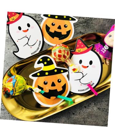ABOOFAN 100 Pcs Lollipop Decoration Lollipop Greeting Card Lollipop Card Holder Packaging Decoration Card Lollipop Ghost Card Paper Card Candy Wrapping Card Sugar Card Halloween - Buy Online on GoSupps.com