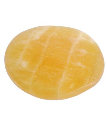 Orange calcite (aragonite) disc stone | Palm stone | High-quality gemstone source of life plus