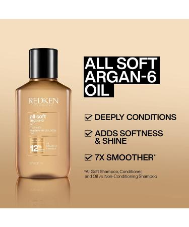 Redken All Soft Argan-6 Oil Treatment - 3.8 Fl Oz | Deeply Conditions Dry Hair, Adds Softness & Shine | With Argan Oil | Pack of 1 - Buy Online on GoSupps.com