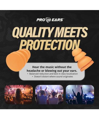 Pro Ears Audiomorphic Earplugs - Shooting & Concert Noise Canceling Ear Protection with Carrying Case (Large Orange) - International Shipping Available - Buy Online on GoSupps.com