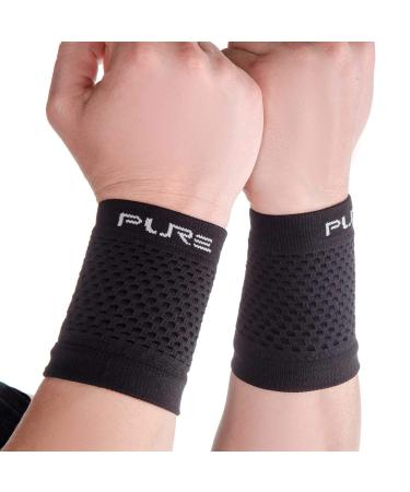 Lightweight Wrist Supports   Compression Wrist Sleeve  Relieve Carpal Tunnel  Arthritis Medium (1 Pair) Midnight Black