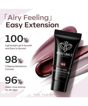 Modelones 6 Colors Poly Nail Gel Set | Burgundy Red Brown Champagne Gold Extension Gel | Nail Enhancement Builder Kit for DIY Manicure | Elegant Lady Collection | Home Salon Beauty Gift - Buy Online on GoSupps.com