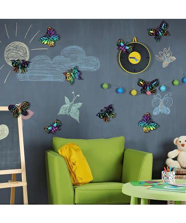 Lusofie 24 Pieces Butterfly Scratch Cards - Rainbow Spring Art Card Party Favors for DIY Crafts & Home Decoration - 6 Styles - Buy Online on GoSupps.com