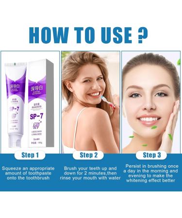SP-7 Ultra Whitening Toothpaste (2pcs) - Probiotics Formula for Deep Cleaning Fresh Breath & Stain Removal - 240g - Buy Online on GoSupps.com