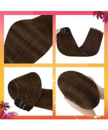 Hetto Brown Clip In Real Hair Extensions - Remy Hair Dark Brown #4 55cm 120g - Premium Quality Clip In Hair Recovery - Buy Online on GoSupps.com