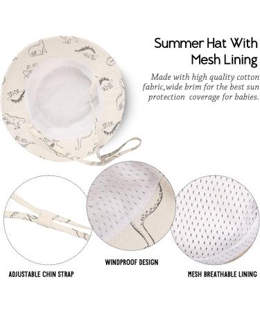XIAOHAWANG Baby Boy Dinosaur Bucket Hat - Summer Infant Toddler Beach Cap 1-2 Years (White) - Buy Online on GoSupps.com