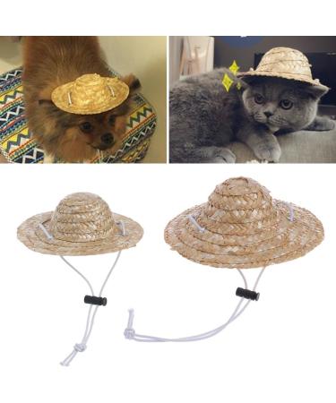 Affordable Adjustable Straw Hat for Small Dogs & Hamsters - Under $5 Pet Costume Accessory - Buy Online on GoSupps.com