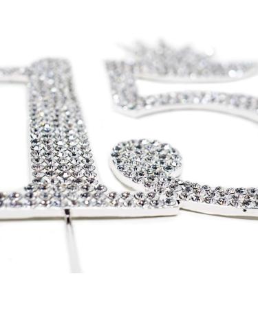 Number 15 Quinceanera Rhinestone Princess Crown Monogram Cake Topper - Sweet 15th Birthday Party (Silver) - Buy Online on GoSupps.com