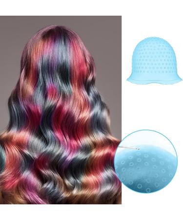 Highlighting Cap Silicone Hair Highlighting Cap with Hook Punched Hole Highlight Hair Cap Professional Hair Dye Cap Hairdressing Dyeing Staining Tools for Women Men - Buy Online on GoSupps.com