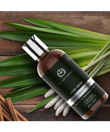 The Man Company Activated Charcoal Body Wash 8.4 fl oz - For Oily and Acne-Prone Skin - Exfoliating Shower Gel for Men with Lemongrass & Cinnamon - Cruelty-Free & Naturally Derived - Buy Online on GoSupps.com