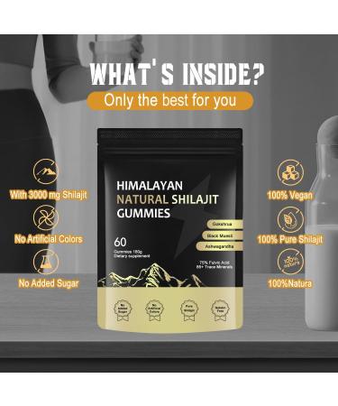 J-PRQ Himalayan Shilajit Gummies Shilajit Gummies for Men & Women with Ashwagandha | Gokshura | 85+ Minerals 100% Natural 60 Gummies - Buy Online on GoSupps.com