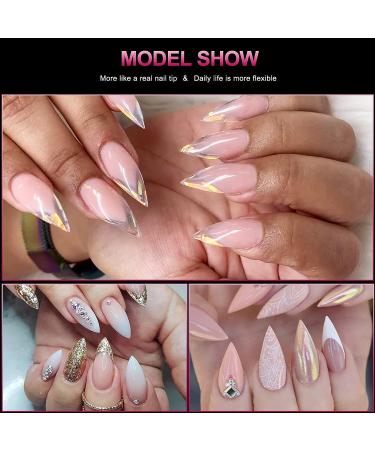 AORAEM Stiletto Nail Tips - 1000Pcs Acrylic False Nails Set with Bag (Short Clear+Natural) - Buy Online on GoSupps.com