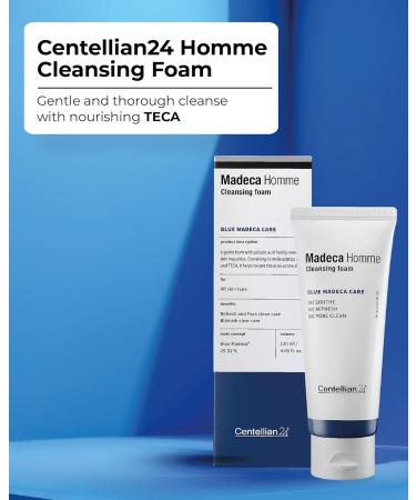 Buy CENTELLIAN 24 Homme Cleansing Foam - Soothing Face Wash for Men with TECA & Centella Asiatica | Gentle Daily Cleanser for Sensitive & Oily Skin - 4.05 fl oz - Buy Online on GoSupps.com