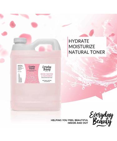 Alcohol-Free Rose Water & Glycerin Face Toner - 32oz Bulk Vegan Formula for Face & Hair - Calming & Soothing for All Skin Types - 32 fl oz - Buy Online on GoSupps.com