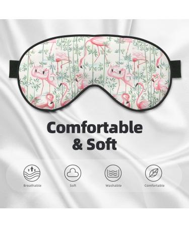 Floral Flamingo Eye Mask - Adjustable Soft Imitation Silk Night Blindfold | International Shipping - Buy Online on GoSupps.com