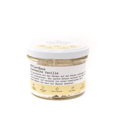 Plantbase shower cloud vanilla 110g 3in1 shower gel soothing peeling body face & care in one with vanilla natural cosmetics vegan handmade made in germany 110.00 g (1 Pack) vanilla