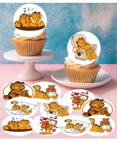 Pre-Cut Garfield 2B Edible Stand up Wafer Paper Cupcake Toppers Cake Decorations Birthday Party Cat (24) - Buy Online on GoSupps.com