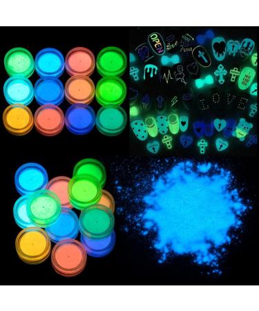 Glow in The Dark Pigment Powder Set - Pack of 24 Neon Color Changing Luminous Powder for Epoxy Resin, DIY Crafts, Nail Art & Halloween Party - Buy Online on GoSupps.com