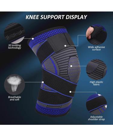 Adjustable Knee Support Brace 1 pack Compression Knee Sleeves for Men Women Use for Meniscus Tear Arthritis Tendinitis Ligament Injury Weight Lifting Anti Slip Knee Brace (Dark Blue X-Large) Dark Blue X-Large - Buy Online on GoSupps.com