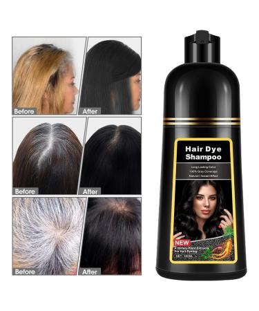 Instant Black Hair Dye Shampoo 3 in 1 for Men & Women | Herbal Hair Color for Gray Coverage | Easy to Use Natural Black Shampoo 17.6 FL OZ - Buy Online on GoSupps.com