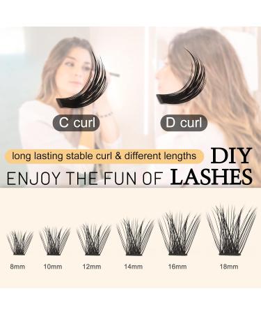 Buy Individual Eyelash Clusters - Mega C Curl Mix 12-18mm | DIY Eyelash Extensions for Stunning Eye Makeup - Buy Online on GoSupps.com
