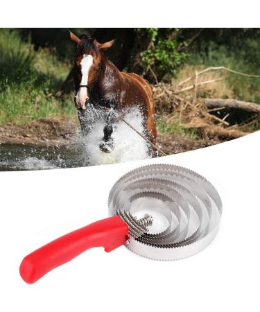 GOTOTOP Metal Curry Comb Horses with Soft Hand Grip Stainless Steel Spiral Curry Comb Fur Remover Scraper Livestock Itching Brush Clean Brushes for Cows - Buy Online on GoSupps.com