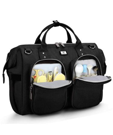 Pomelo Best Baby Changing Bag with Pram Clips and Changing Mat Black - Buy Online on GoSupps.com