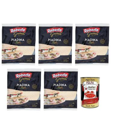 Roberto Gourmet Piadina Spessa Piadina Pack of 5 loaves 350 g each contains 3 envelopes + 400 g