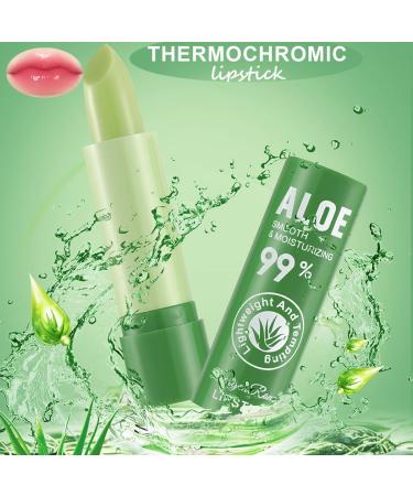4 Pcs Aloe Vera Color Changing Lipstick - Long-Lasting Moisturizing Lip Balm for Women | Nutritious Temperature-Responsive Magic Lip Stick - Buy Online on GoSupps.com