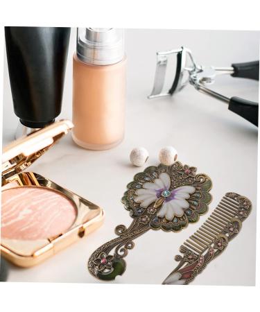 GUIREPTY Portable Decorative Mirror Antique Mirror 1 Set Retro Handheld Mirror Oval Vanity Mirror Personal Vanity Mirrors Retro Makeup Mirror Antique Hair Comb Decorative Mirror Comb Hair - Buy Online on GoSupps.com