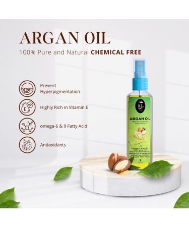 100% Pure Argan Oil for Hair Skin & Face - Cold Pressed Organic Moroccan Oil (3.3 fl oz) | Moisturizer for Dry & Damaged Hair & Skin - Buy Online on GoSupps.com