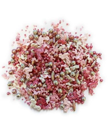Sprinkletti - Glamingo 3D - 100g. This colourful sprinkle mix includes beautiful 3D flamingo shapes chocoballs rice and sprinkles and is ideal for all of your party cakes and bakes.