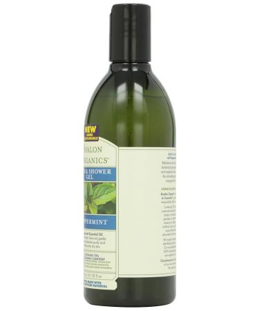 Avalon Organic Botanicals Mint Bath & Shower Gel - 12 oz | Natural Skincare for Refreshing Cleansing - Buy Online on GoSupps.com