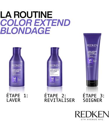 Redken Routine For Blonde and Bleached Hair Set of Shampoo Conditioner and Mask Corrects and Neutralizes Yellow and Copper Tones With Triple Acid Protein Complex Blondage - Buy Online on GoSupps.com