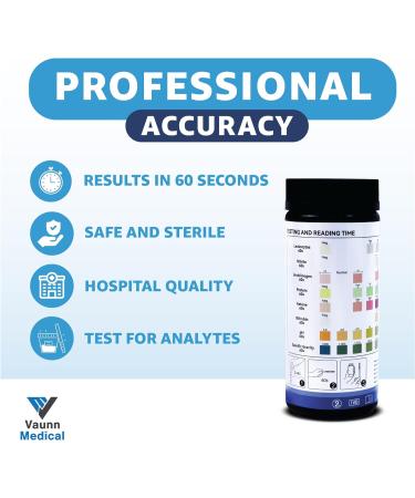 Vaunn Medical 8-in-1 Urine Test Strips for UTI Ketosis & More - 120 CT | Fast International Shipping - Buy Online on GoSupps.com