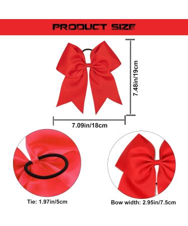 Mmufekum 2-Piece Red Hair Tie Set | Cheerleader Bow Hair Accessories for Girls - Perfect for School & Daily Wear - Buy Online on GoSupps.com