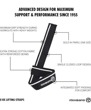 Rehband Padded Train Aids for Strength Training & Bodybuilding | Professional Lifting Straps 56 cm for Men & Women | Ideal for Cross-Lifting Pull-Ups & Rowing - Black - Buy Online on GoSupps.com
