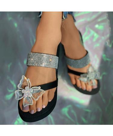 Buy XTZYGLFD Women's Orthopedic Sandals - Casual Slope Heel Bohemian Silver Flip Flops - Comfortable Beach Footwear Size 5 UK - Buy Online on GoSupps.com
