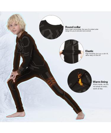 FEIXIANG Kid's Thermal Underwear Set - Long Sleeve Base Layer for Boys - Grey, X-Small - Buy Online on GoSupps.com