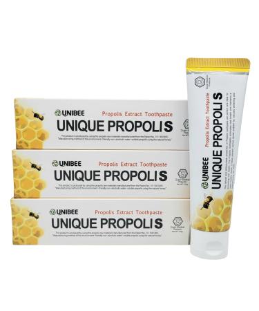 UNIBEE Propolis Toothpaste - Water Soluble Bee Propolis Sensitive Teeth Fluoride Free 120g (Pack of 3)