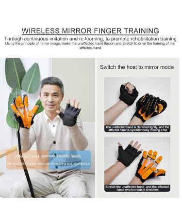 Finger Rehabilitation Stroke Both Hand Training Rehabilitation Robot Gloves Stroke Hemiplegia Hand Splint Finger Orthosis for Relieve Wrist & Thumb Pain(Size:L size Color:orange) L size orange - Buy Online on GoSupps.com