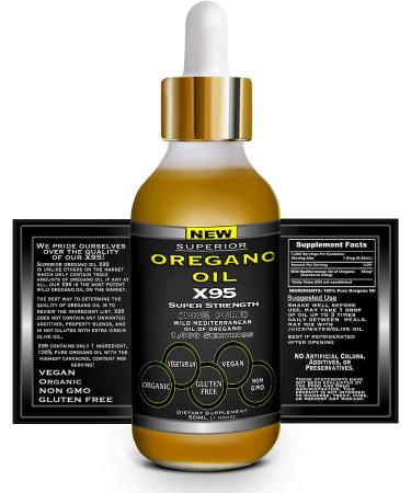 Super Strength Oregano Oil Drops - Pure Wild Mediterranean Extract - 1.69 oz (Large) | 1,000 Servings - Buy Online on GoSupps.com