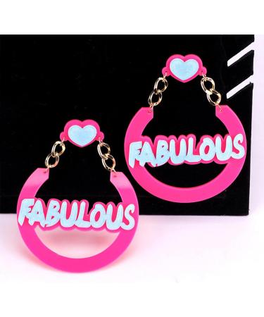 Feyley Halloween Acrylic Earrings - Handmade Retro English Letters for Women | Unique Novelty Jewelry - Buy Online on GoSupps.com