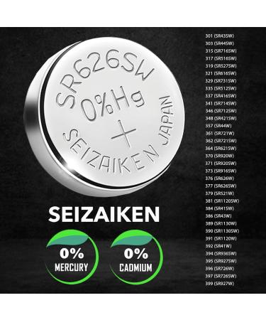 Buy 377 SR626SW Silver Oxide Watch Battery (5-Pack) - 1.55V Mercury-Free Made in Japan by Seiko - Best International Shipping Available - Buy Online on GoSupps.com