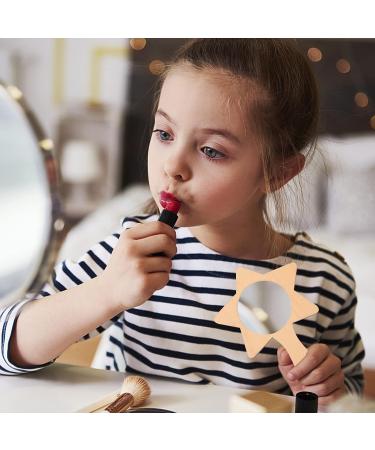 ARTIBETTER 10pcs DIY Wood Star Mirrors - Kids Handheld Makeup Mirror Craft Kit - Light Brown 14.2X9.5cm - Buy Online on GoSupps.com