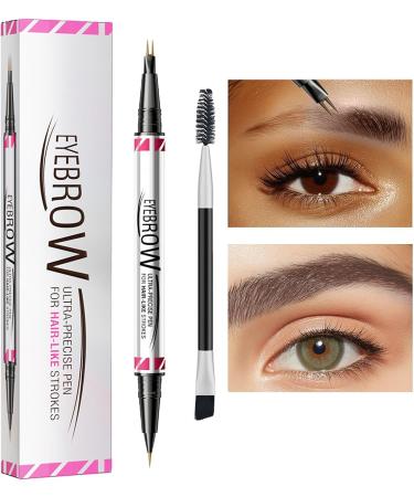 Dual-ended eyebrow pencil eyebrow pencil - 2-in-1 smudge-proof eyebrow pencil and eyeliner pen | Dual-headed eyebrow pen for - Buy Online on GoSupps.com