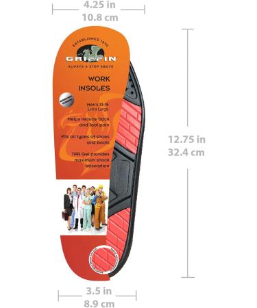Griffin Work Insole Extra Large - Comfortable Durable & Perfect for International Shipping - Buy Online on GoSupps.com